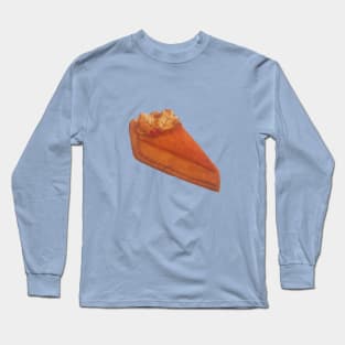 Pumpkin Pie Watercolour Food Illustration Long Sleeve T-Shirt